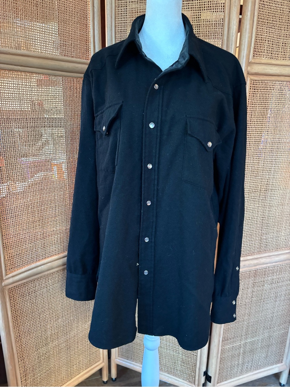 Pendleton 100% Wool Black Button-Up Shirt